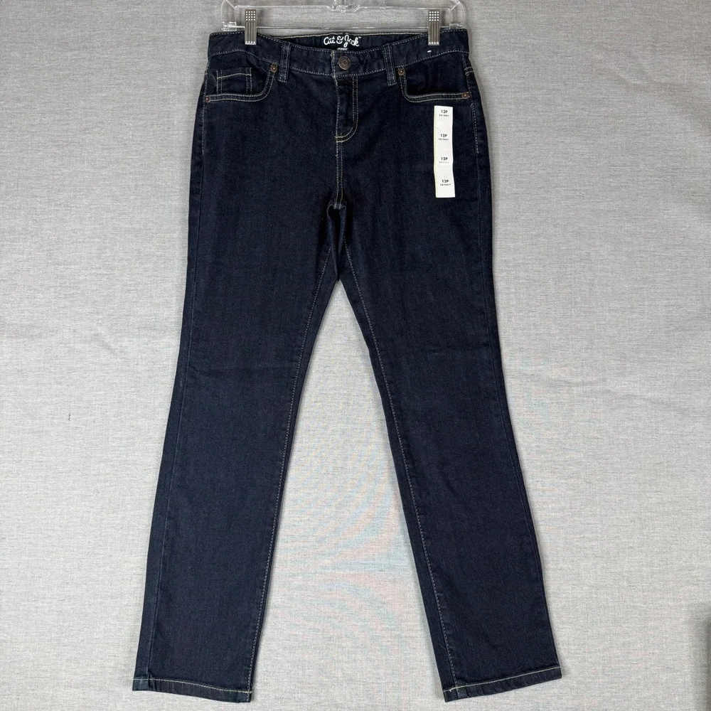 Cat & Jack Girls Skinny‎ Jeans  Size 12P Dark Wash Denim